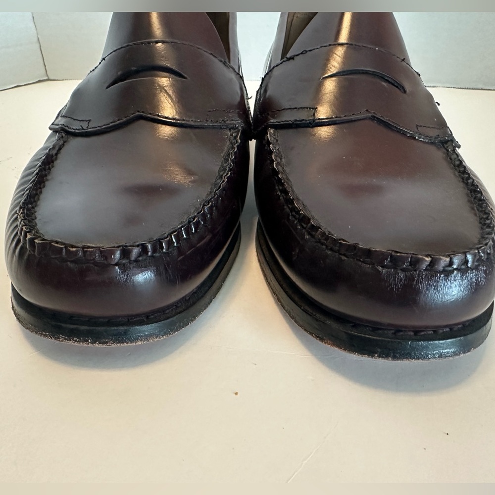 Bass weejun Leather Men's Mahogany Colored Penny Loafers size 9.5